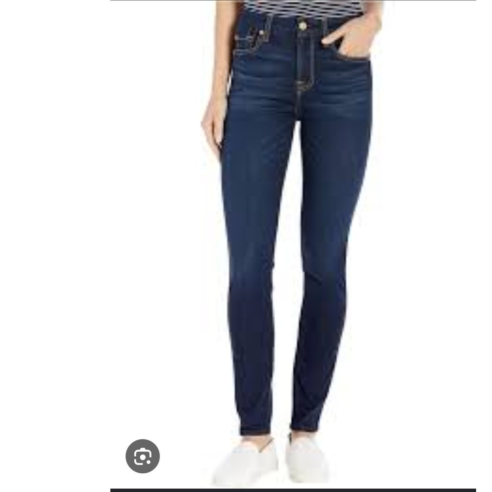 Eileen Fisher Womens Organic Cotton Skinny Jeans Dark Indigo Blue Size 4